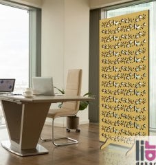 Liar Ahşap Seperatör (Paravan) - KSP-03 100 cm x 210 cm - 10 mm - Altın Yaldız