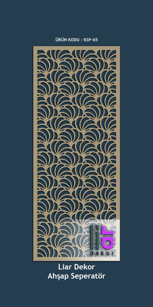 Liar Ahşap Seperatör (Paravan) - KSP-69 100 cm x 210 cm - 10 mm - Altın Yaldız
