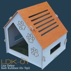 Liar Dekor Ahşap Kedi Kulübesi - LDK-01