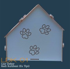 Liar Dekor Ahşap Kedi Kulübesi - LDK-01
