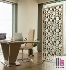 Liar Ahşap Seperatör (Paravan) - KSP-36 100 cm x 210 cm - 10 mm - Altın Yaldız