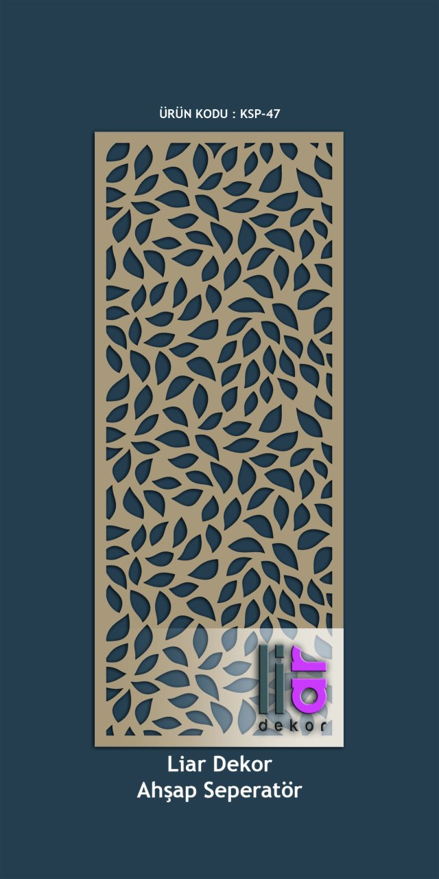 Liar Ahşap Seperatör (Paravan) - KSP-50 100 cm x 210 cm - 10 mm - Altın Yaldız