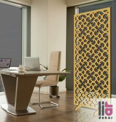 Liar Ahşap Seperatör (Paravan) - KSP-56 100 cm x 210 cm - 10 mm - Altın Yaldız