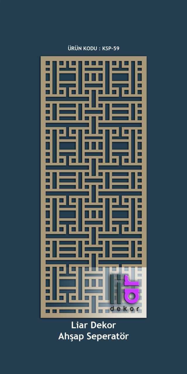 Liar Ahşap Seperatör (Paravan) - KSP-59 100 cm x 210 cm - 10 mm - Altın Yaldız