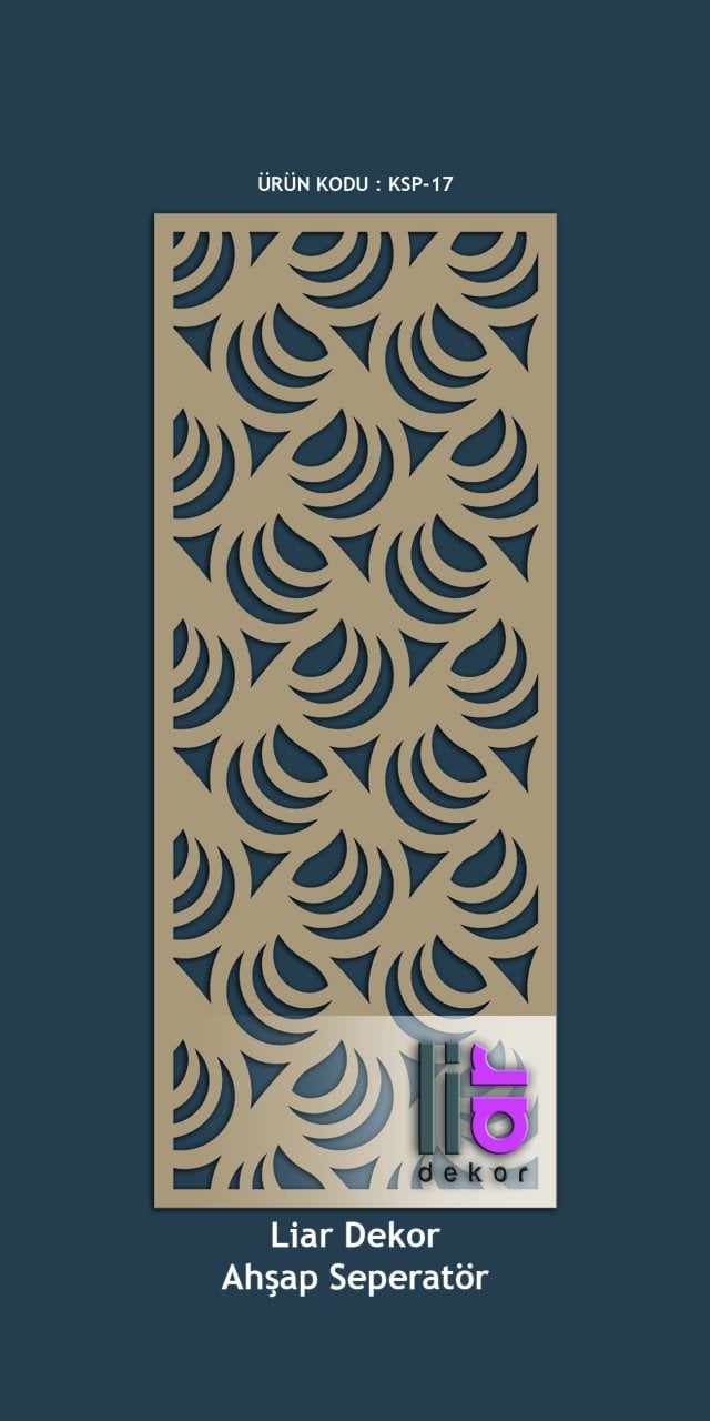 Liar Ahşap Seperatör (Paravan) - KSP-47 100 cm x 210 cm - 10 mm - Altın Yaldız