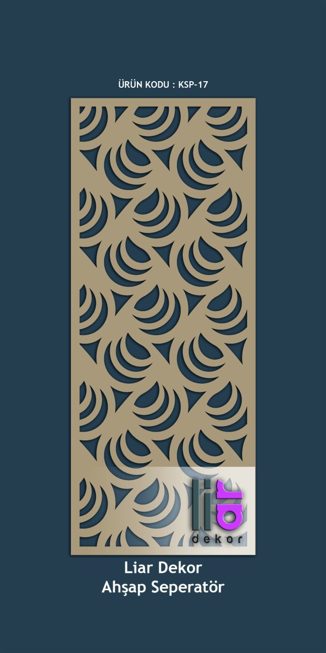 Liar Ahşap Seperatör (Paravan) - KSP-97 100 cm x 210 cm - 10 mm - Altın Yaldız